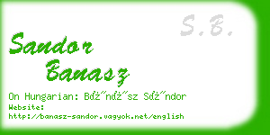 sandor banasz business card